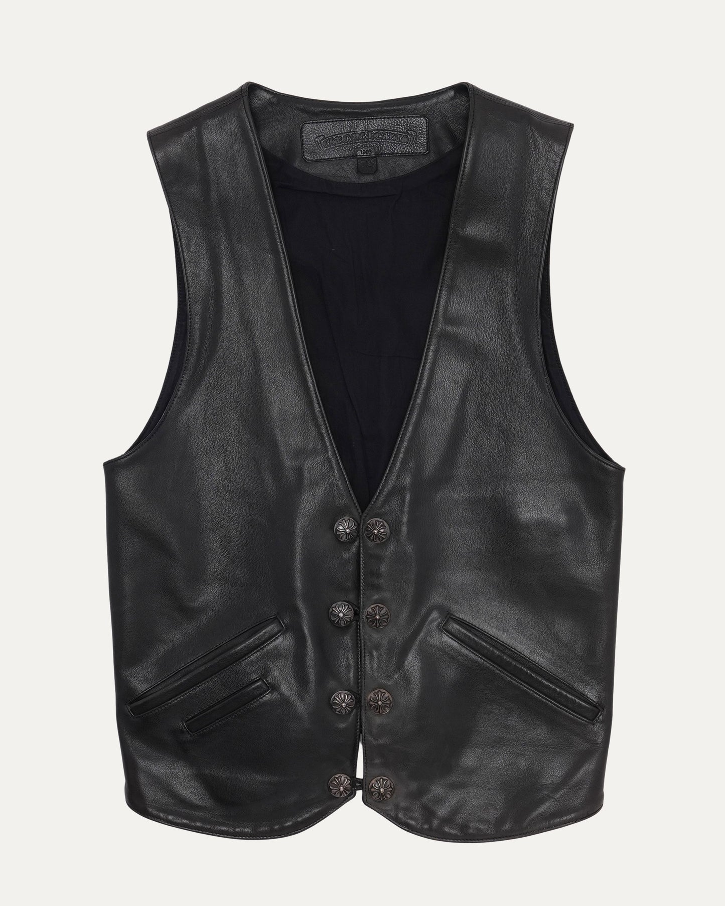 Leather Button Vest