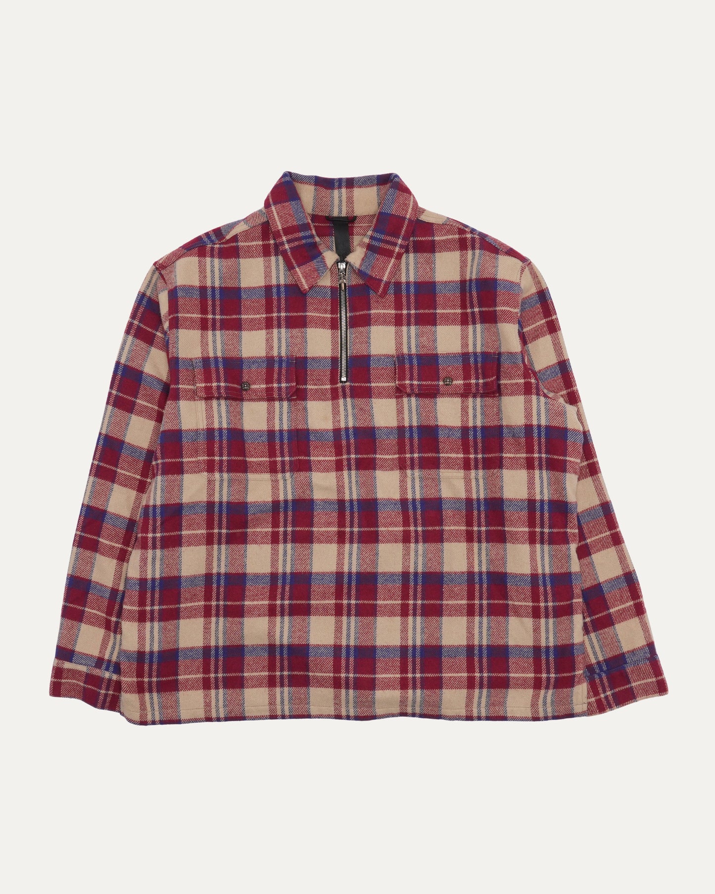Quarter Zip Flannel Pullover Shirt
