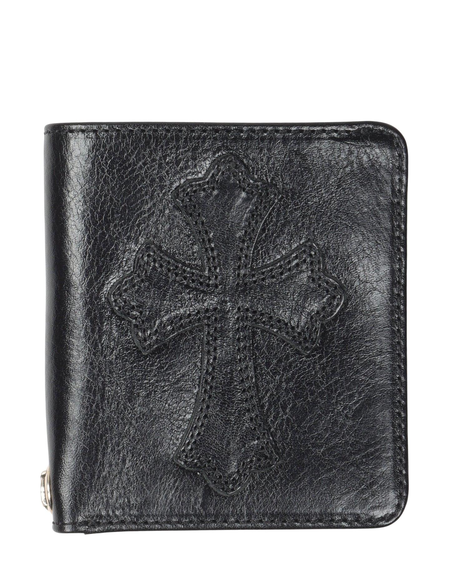 Leather Cross Bifold Patch Wallet