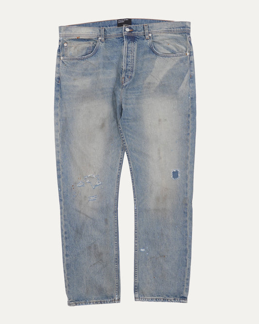 Straight-Leg Distressed Jeans