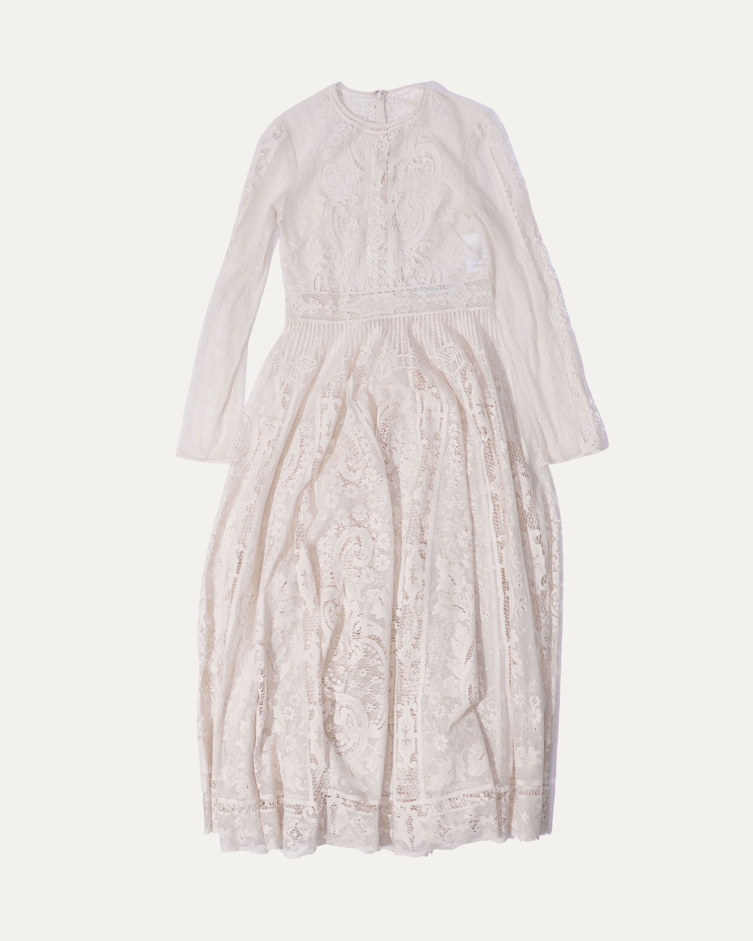 Dior Long Sleeve Sheer Lace Maxi Dress Dior Long Sleeve Sheer Lace Maxi Dress