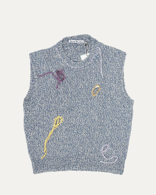 Korfeo Embroidered Distressed Sweater Vest