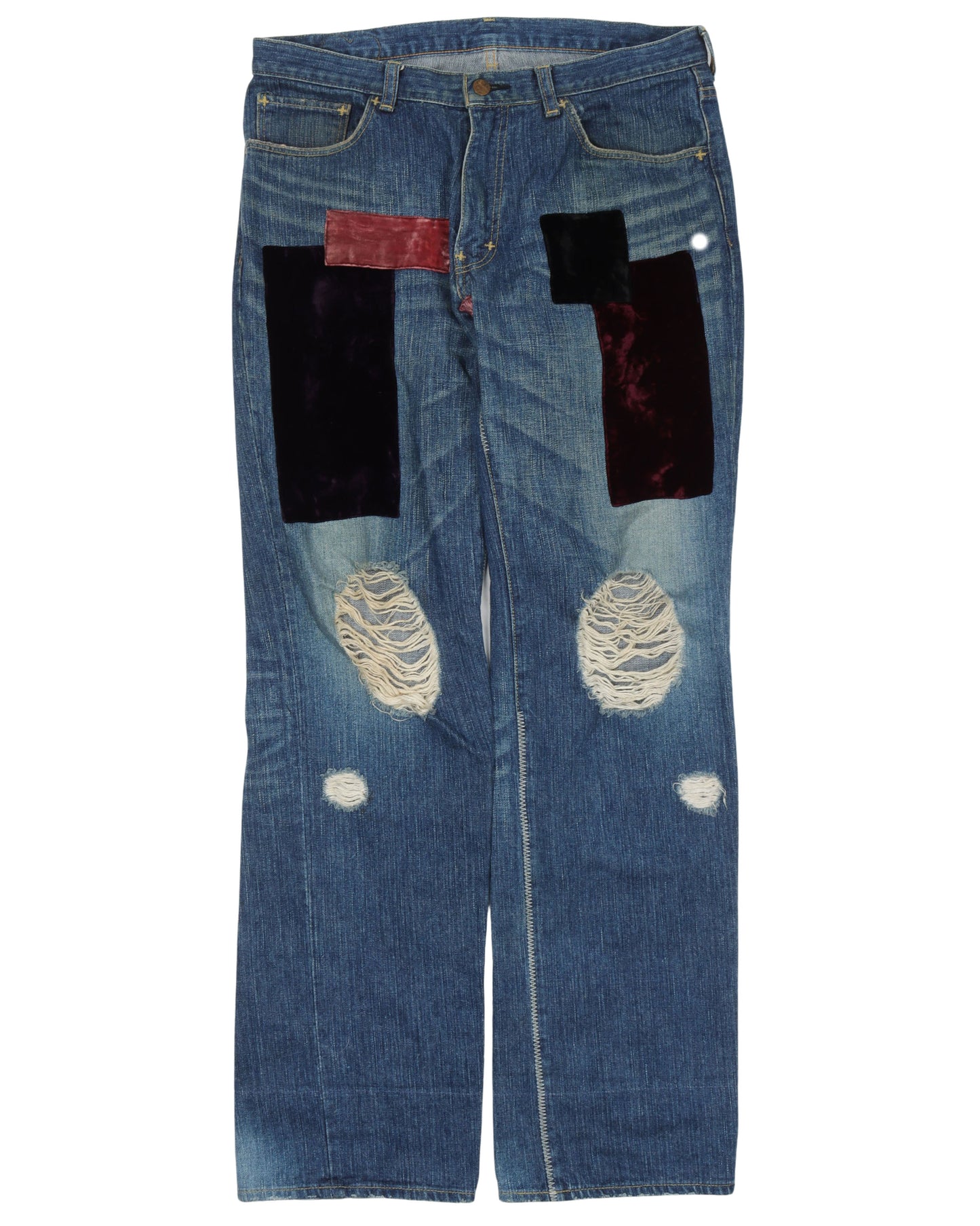 AW03 Velvet Patch Jeans