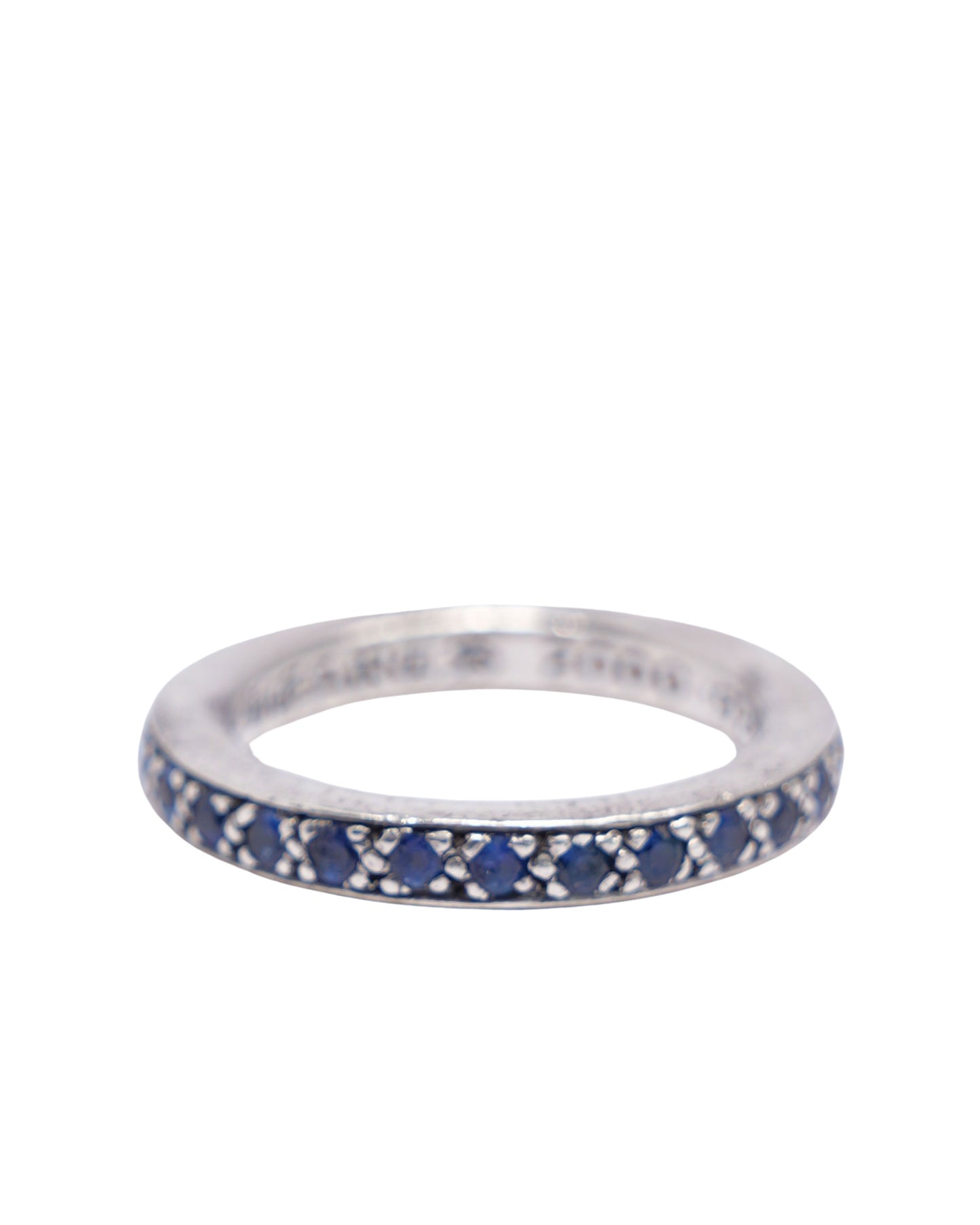 Silver & Blue Sapphire Band Ring