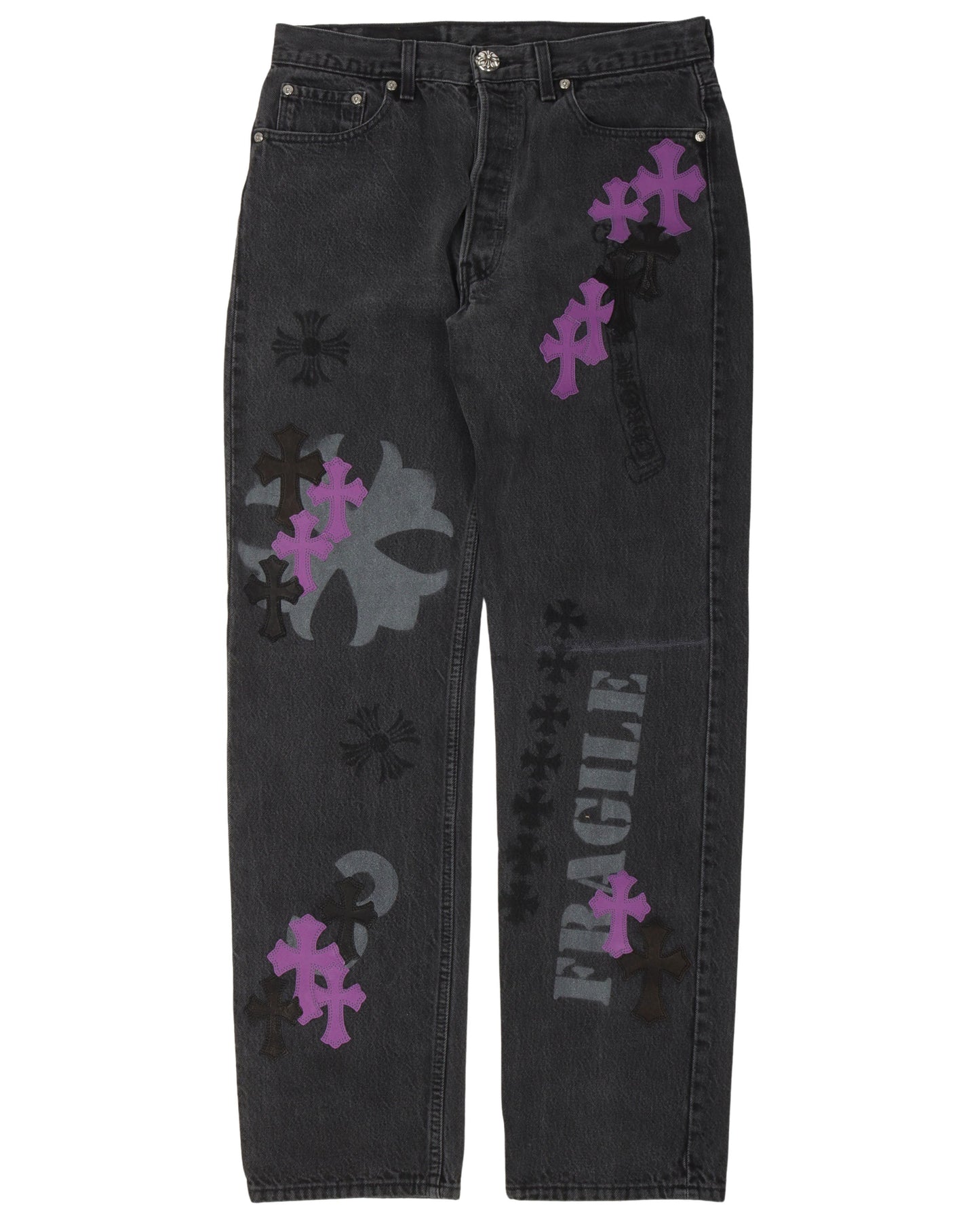 Online Exclusive Cross Patch Stencil Jeans