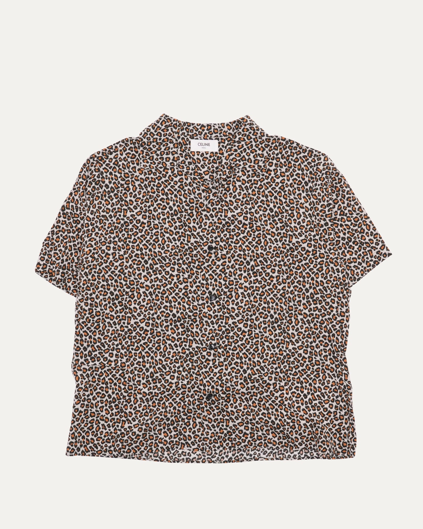 Leopard Print Camp Collar Shirt
