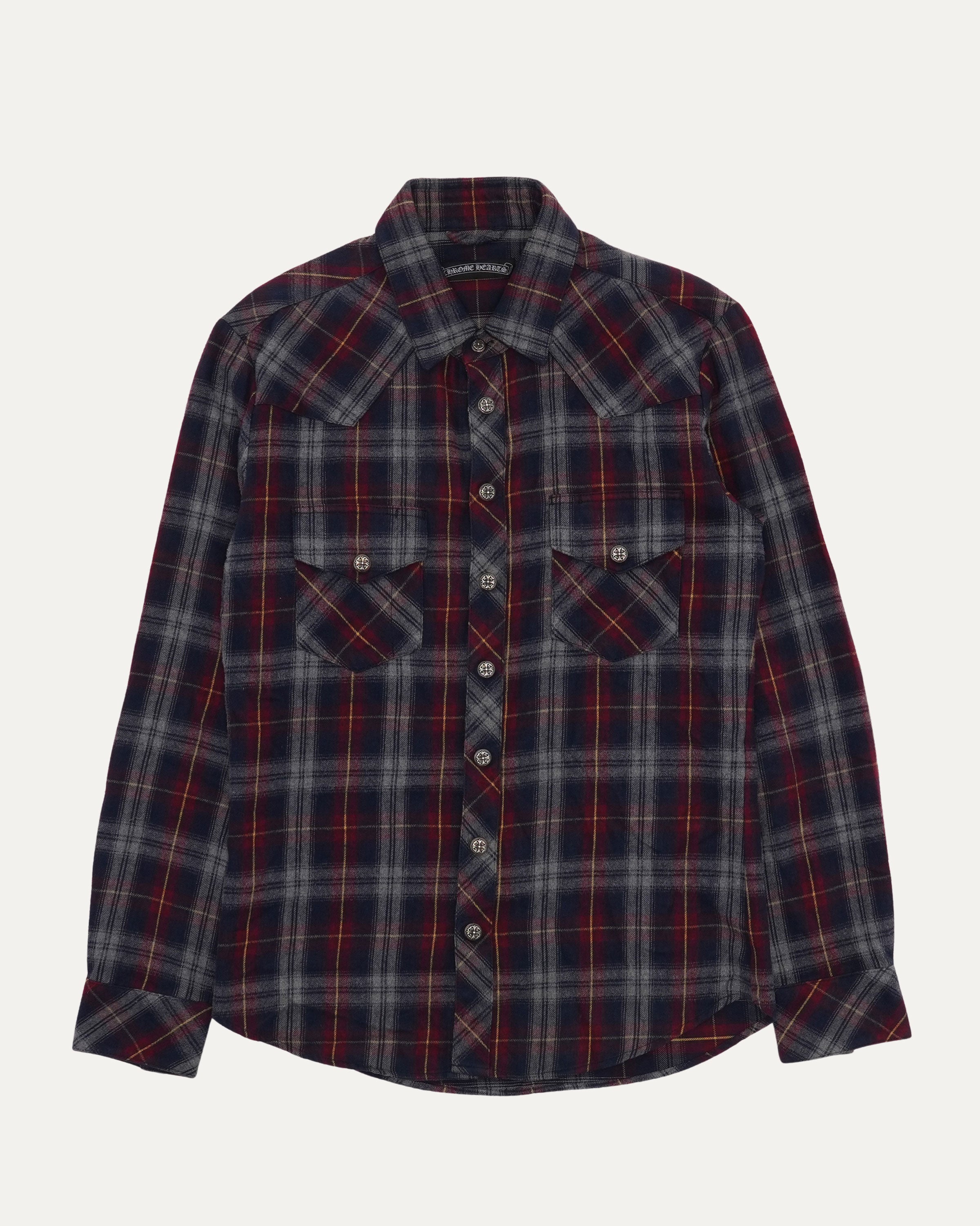 Chrome Hearts Cross Patch Vine Button Flannel Shirt – Justin Reed