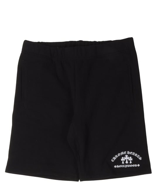 Cemetery Cross Embroidered Sweat Shorts