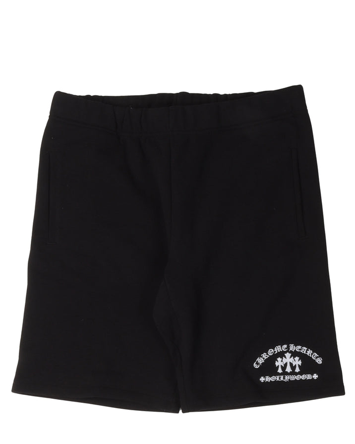 Cemetery Cross Embroidered Sweat Shorts