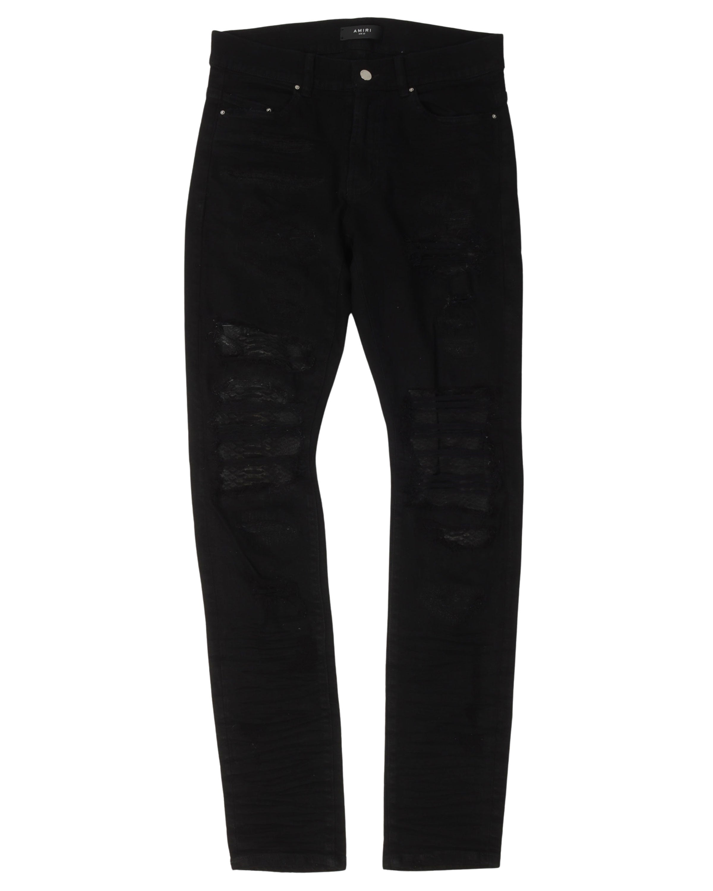 Amiri Snake Skin Distressed Jeans - Main Image