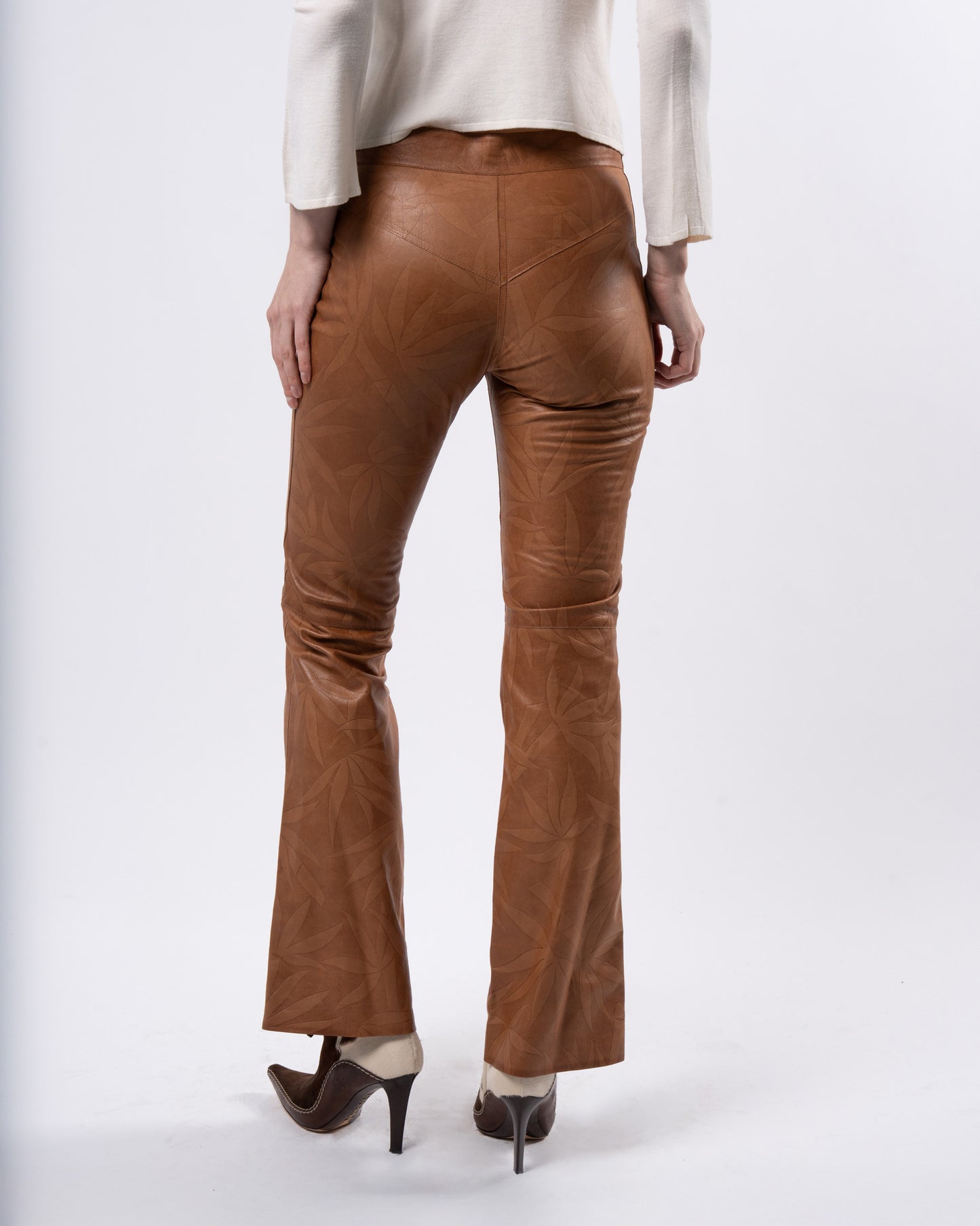 SS 2002 Bamboo Print Leather Pants