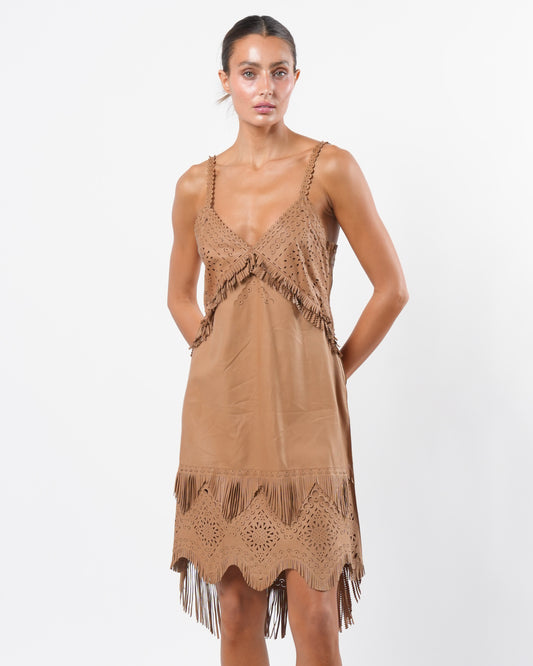 SS 2003 Laser Cut Leather Dress