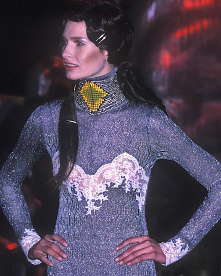 Galliano Era FW 1998 Silver Foiled Sweater