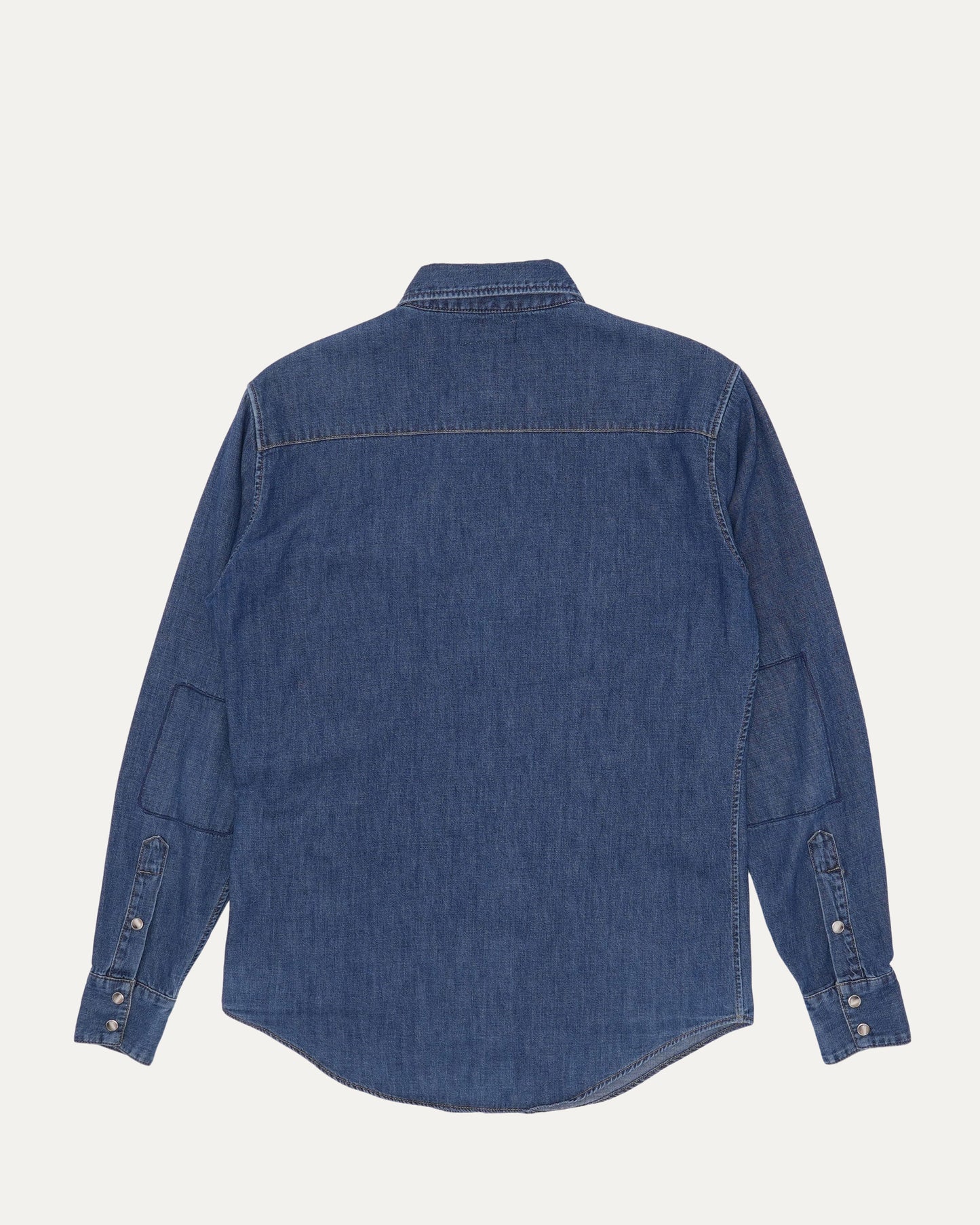 Repaired Dark Wash Denim Shirt