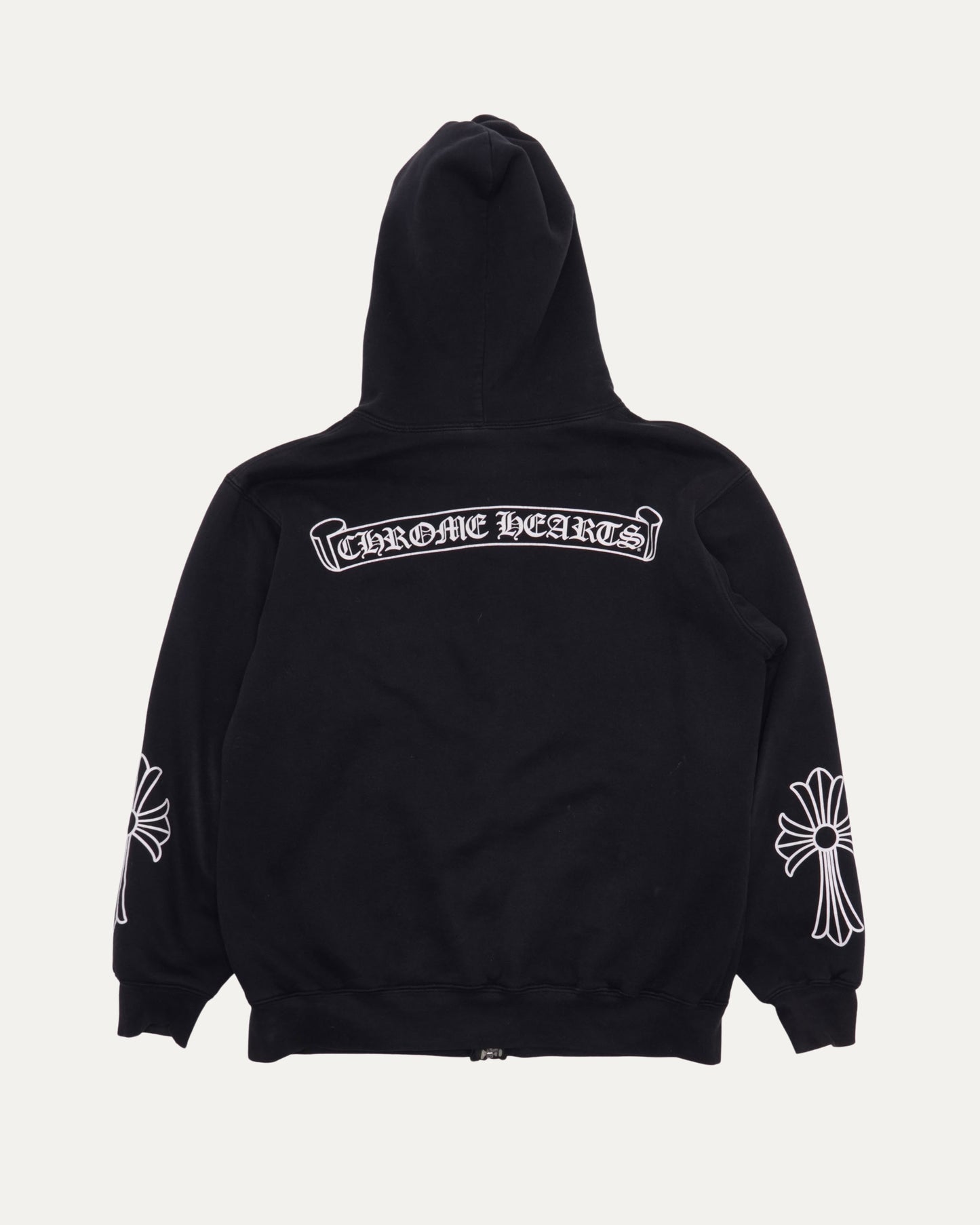Vintage Scroll Logo Thermal Zip-Up Hoodie