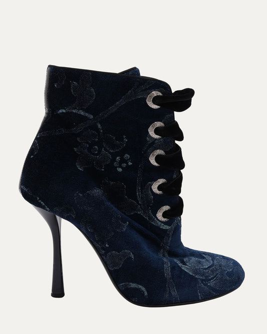 Velvet Lace Up Heels