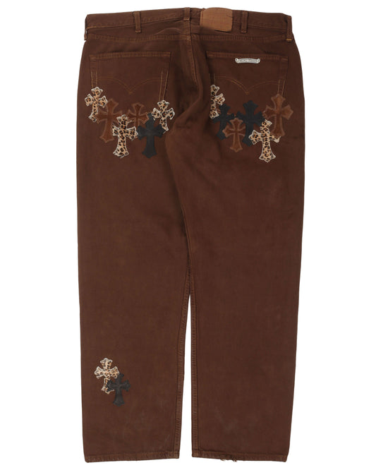 NYFW Leopard Levi's Cross Patch Jeans