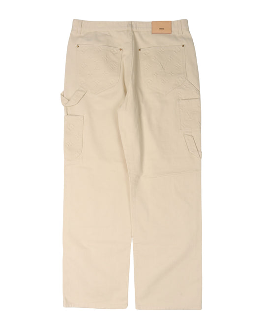 Monogram Embossed Double Knee Carpenter Pants