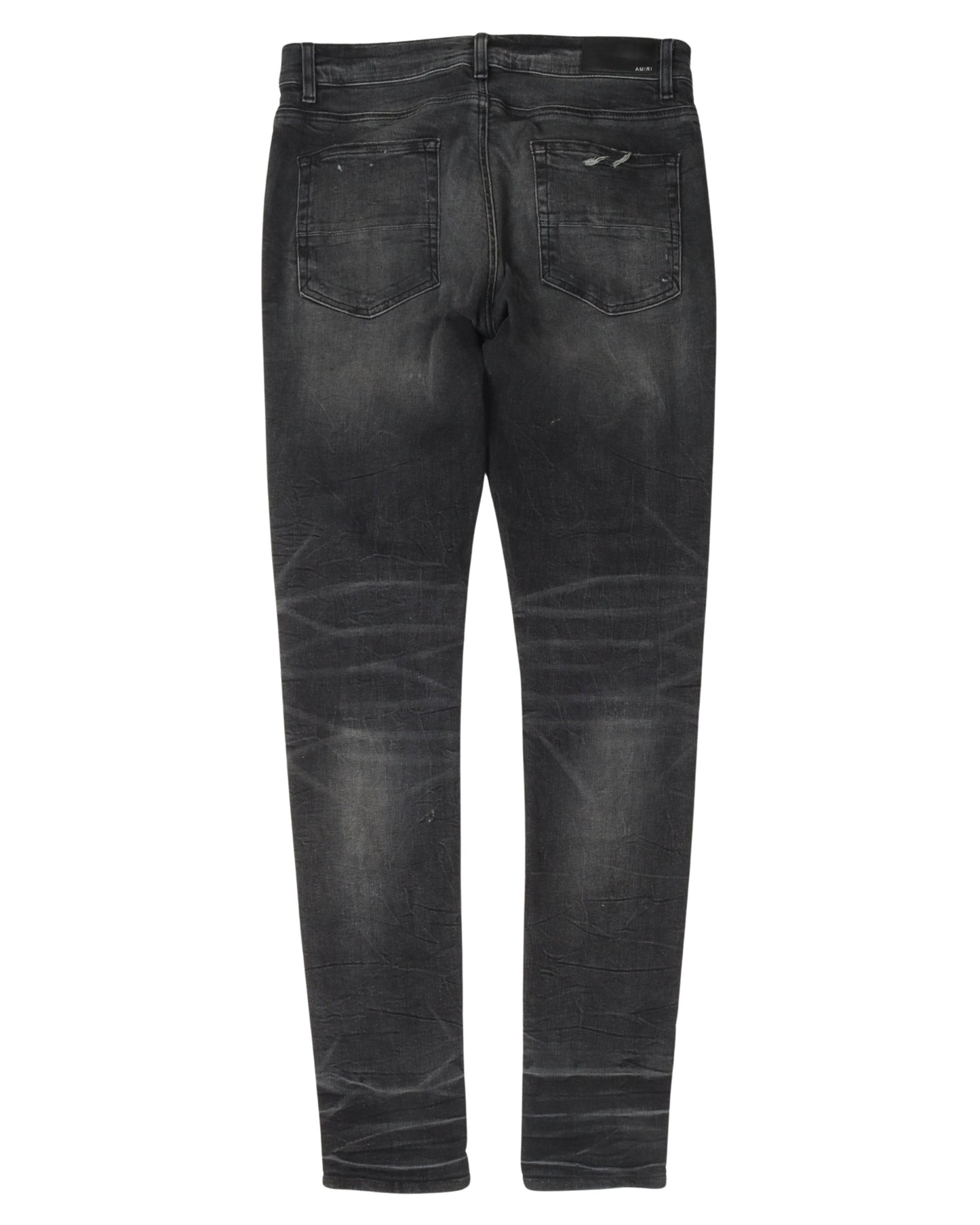 Lightly Distressed Faded Denim Jeans