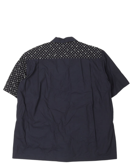 Split Polka Dot Button Shirt