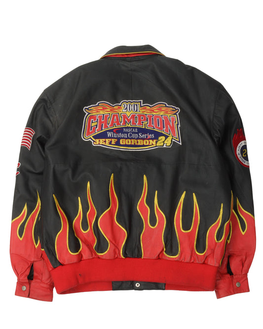 Jeff Hamilton Flames Leather Jacket