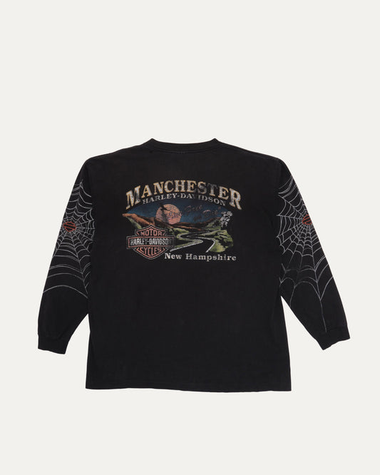 Harley Davidson Spider Web New Hampshire Long Sleeve T-Shirt
