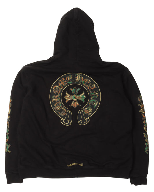 Camouflage Cemetery Cross Zip Up Hoodie