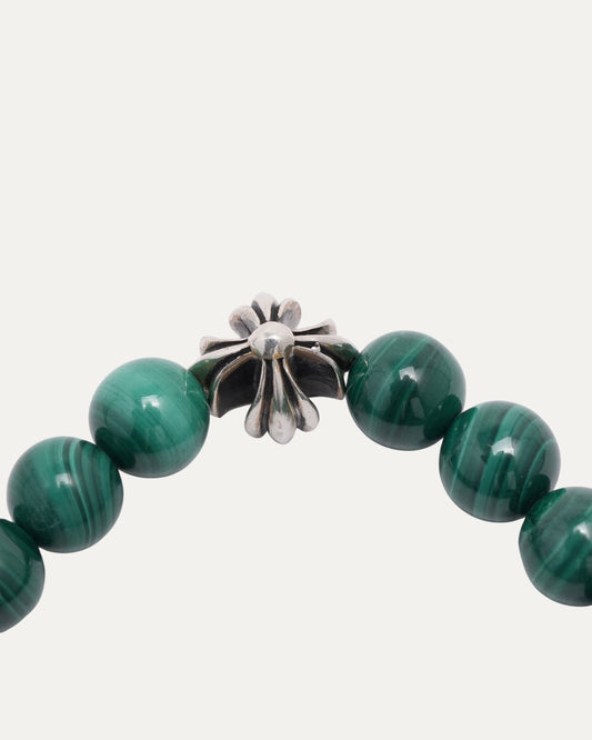 8mm Green Malachite Plus Cross Bead Bracelet