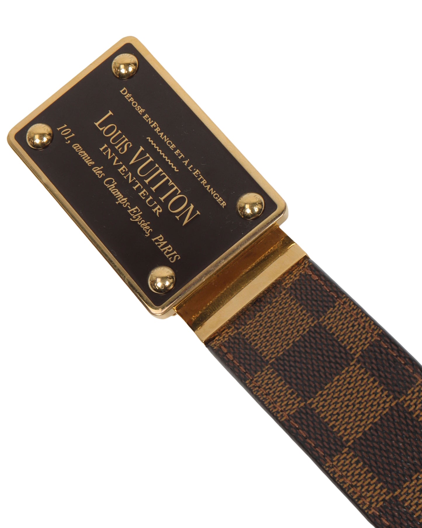 Damier Rectangle Buckle Belt