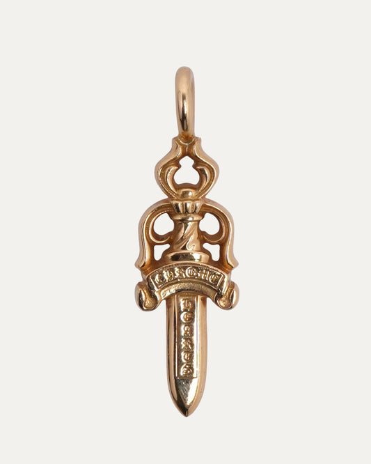 22k Gold & Diamond Dagger Pendant