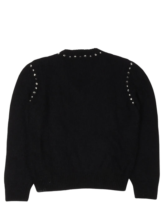 Studded V-Neck Sweater