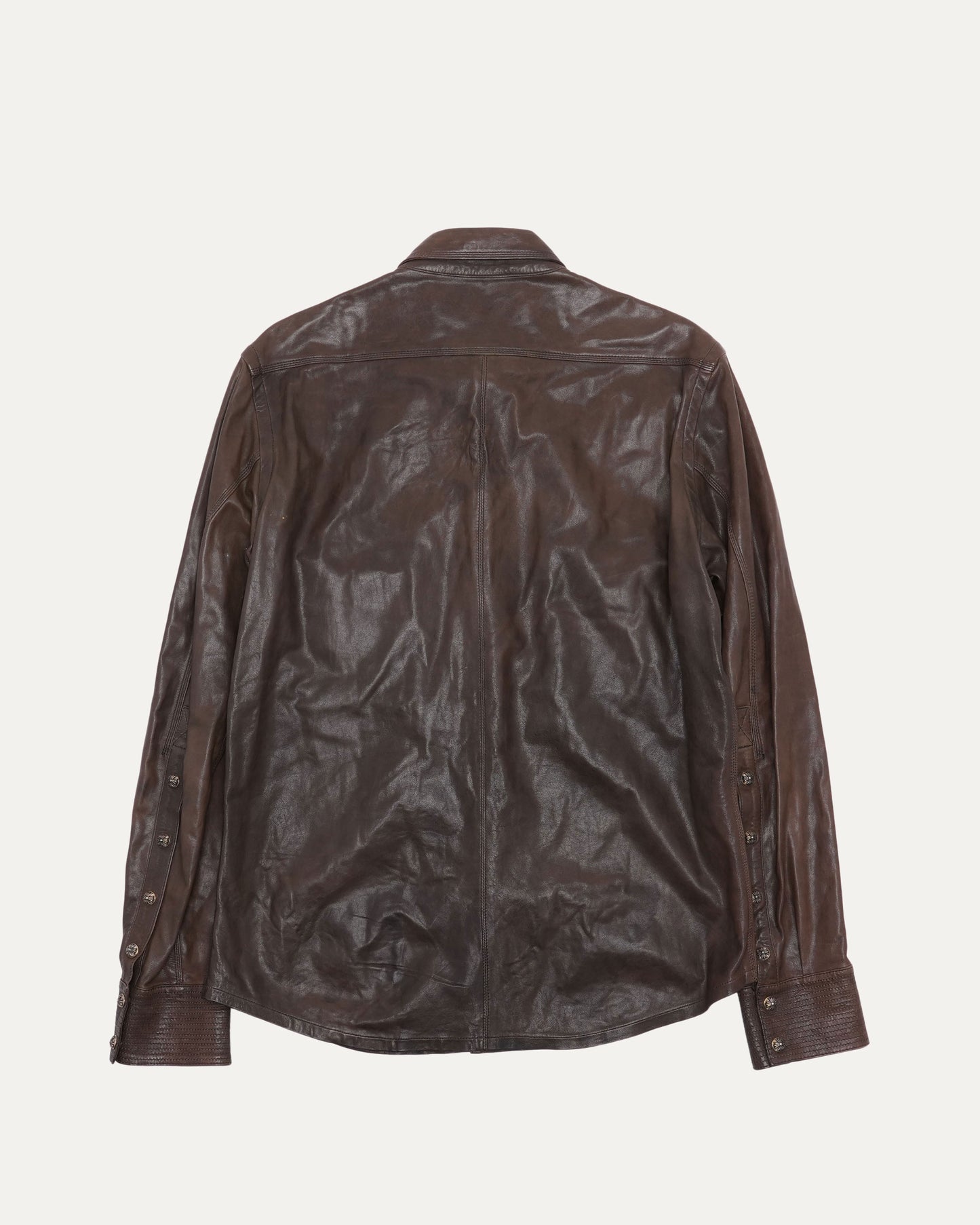 Fleur Yoke Leather Military Shirt