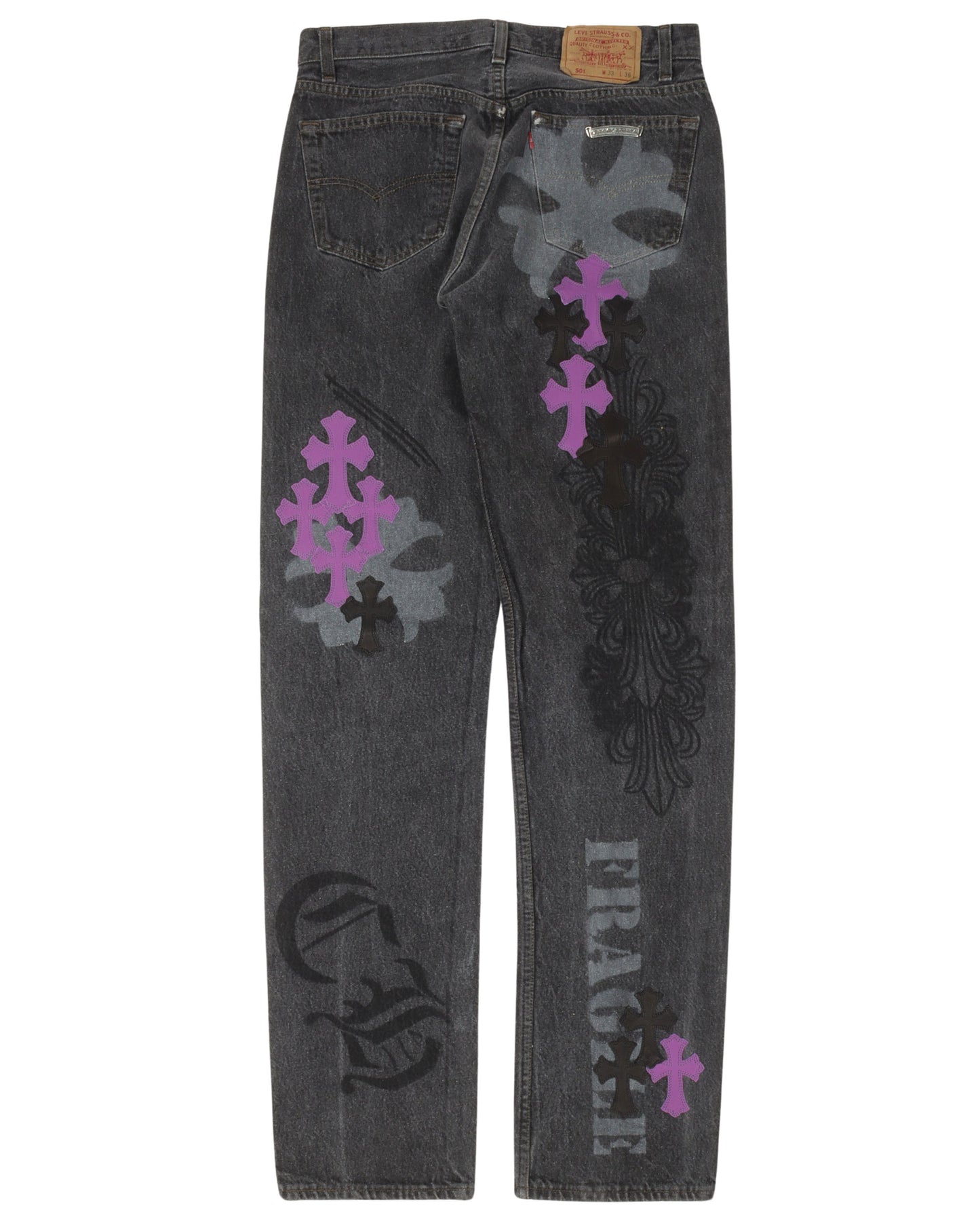 Online Exclusive Cross Patch Stencil Jeans