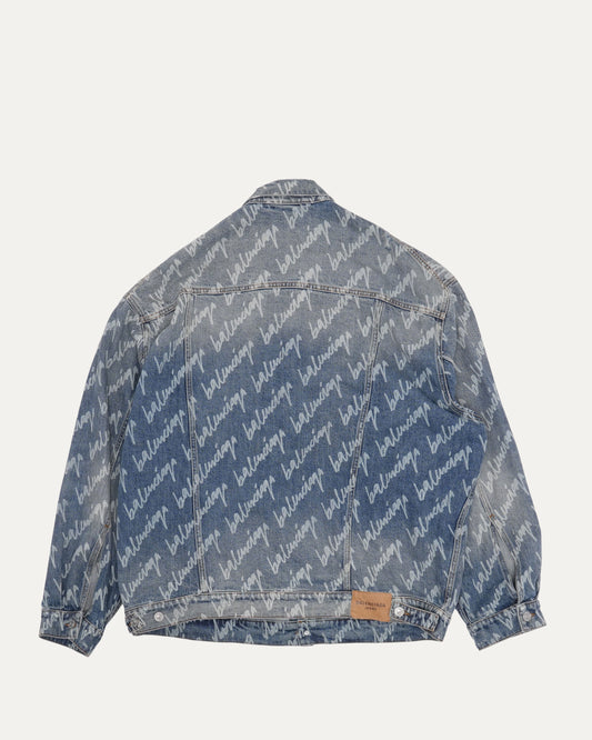 All Over Logo Oversized Denim Jacket