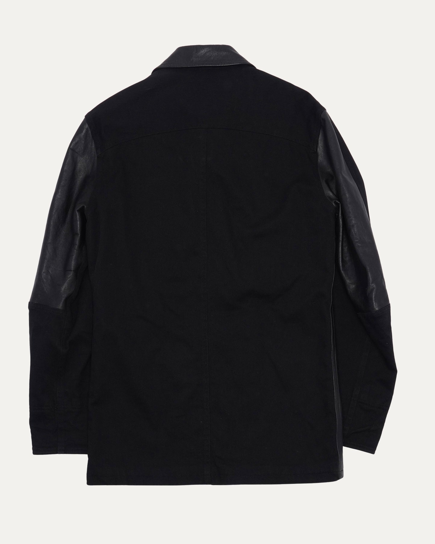 Leather Wool Shirt Jacket