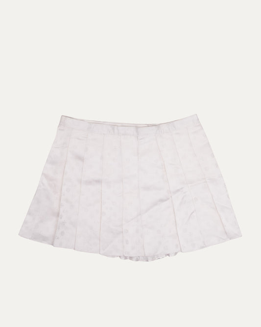 Monogram Silk Pleated Skirt
