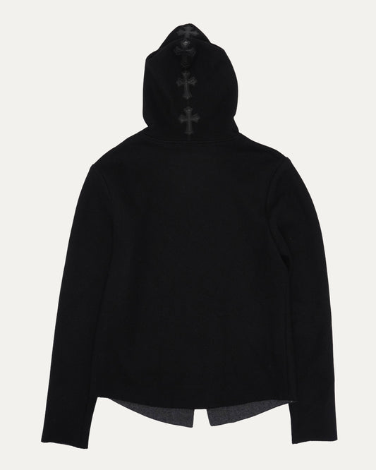 Cross Patch Cashmere Blend Zip Up Hoodie