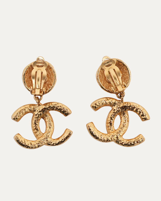 Gold Interlocking CC Earrings