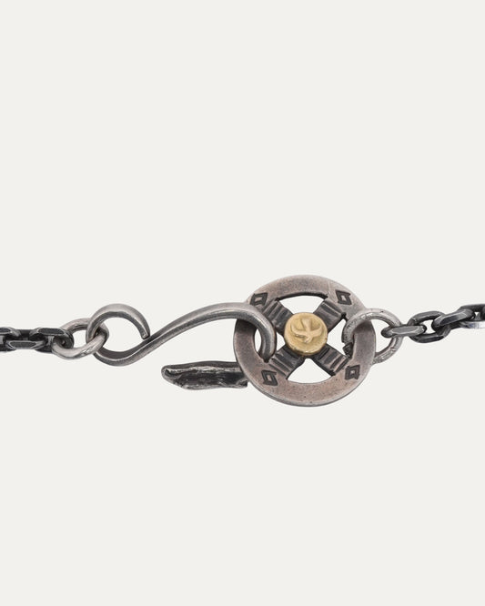 Thunderbird Disk Feather Pendant Necklace with Leather Accent