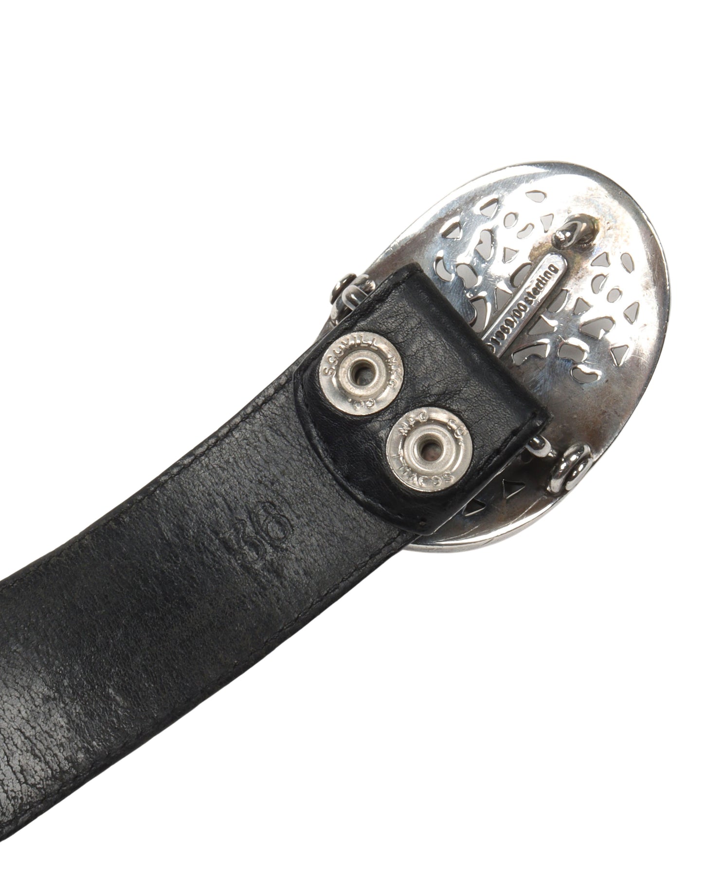 Oval Cross Buckle Belt