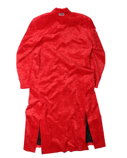 Velour Button Up Coat
