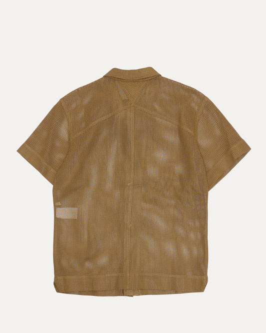 Perforated Leather Short Sleeve Shirt