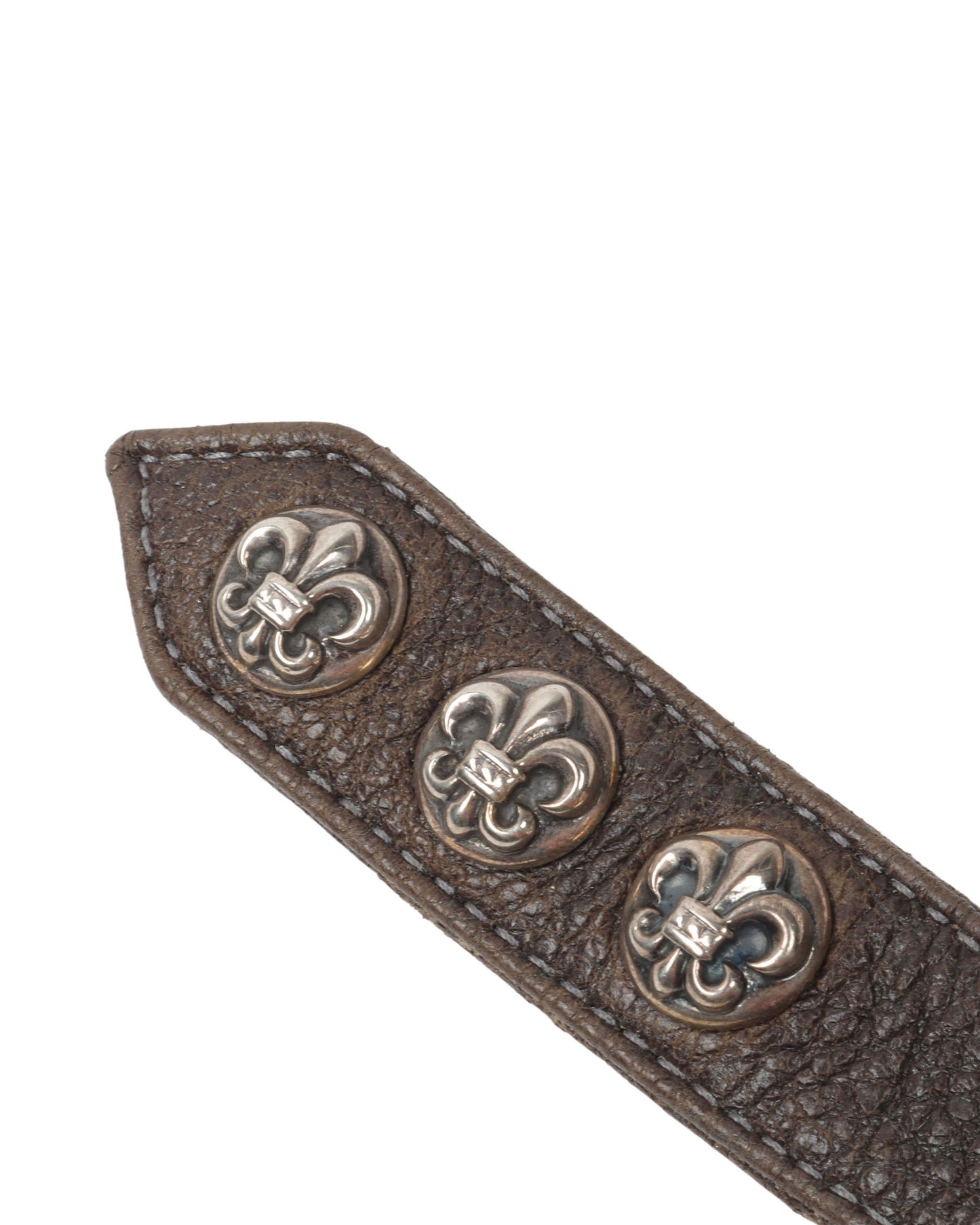 Leather Fleur De Lis Bracelet