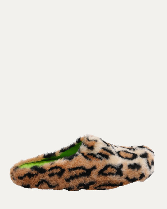 Faux Leopard Mules