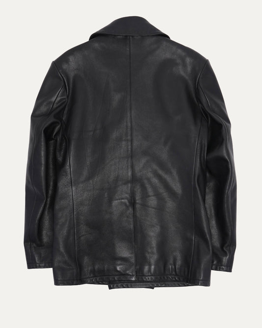 Double Breasted Leather Coat