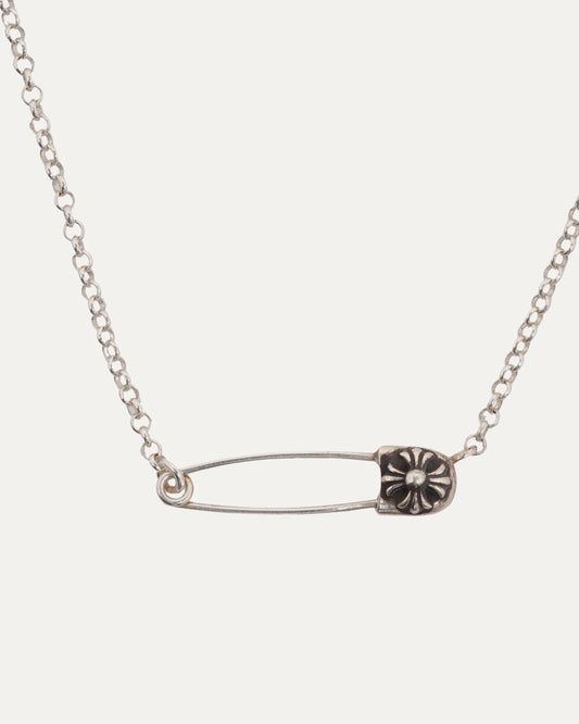 Safety Pin Roll Chain Necklace