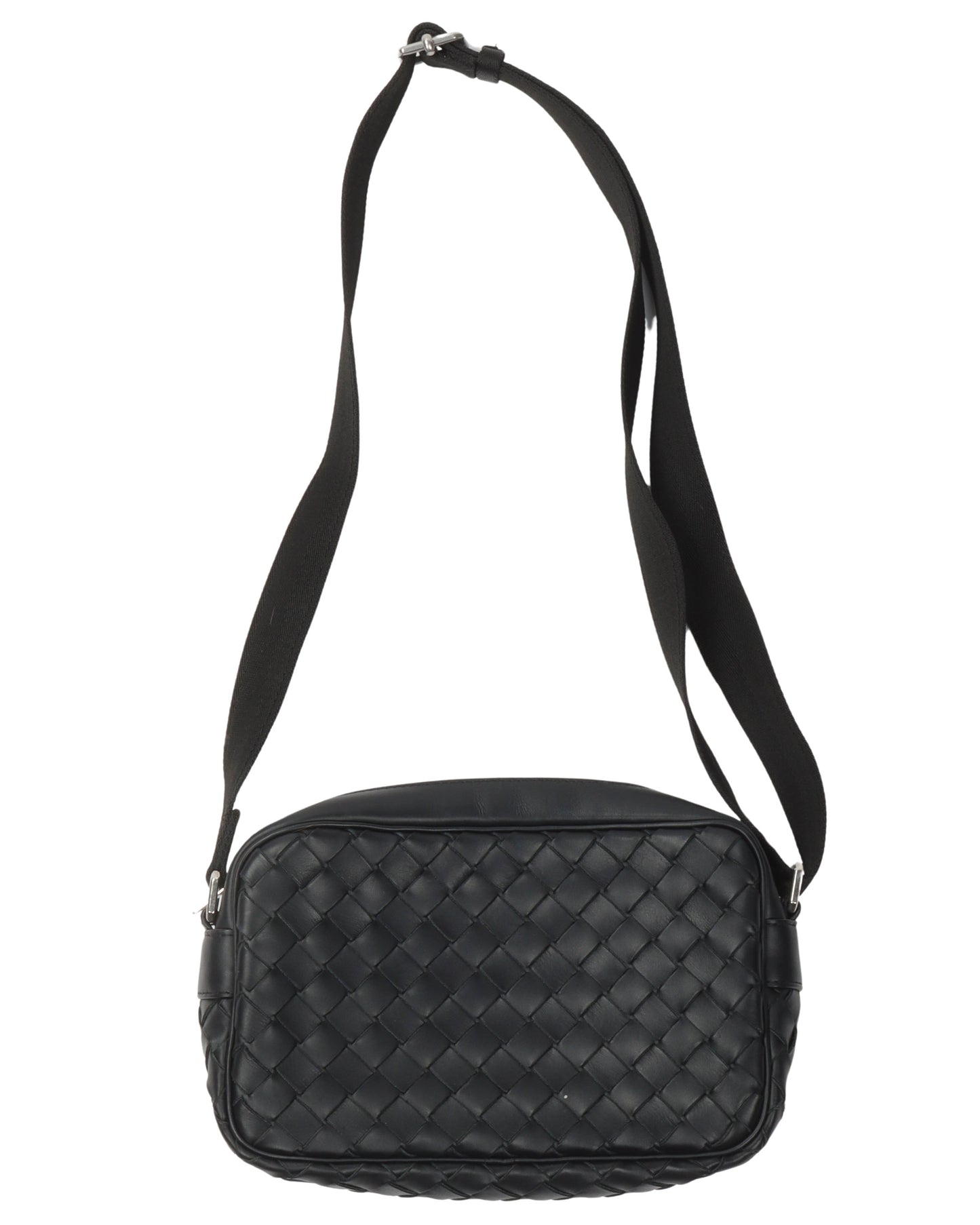Intrecciato Leather Messenger Bag