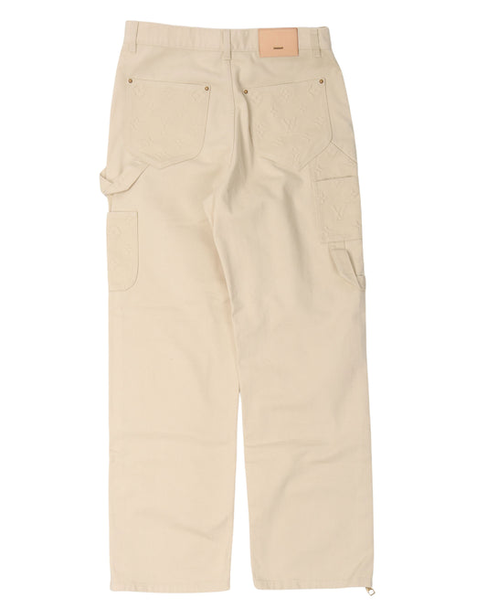 Monogram Embossed Double Knee Carpenter Pants