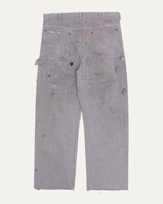 Distressed Hickory Stripe Carpenter Pants