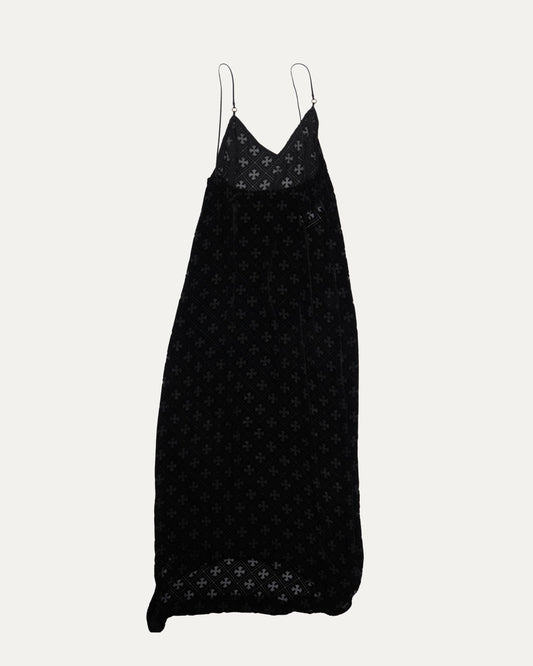 Velvet Burnout Hollow Cross Dress